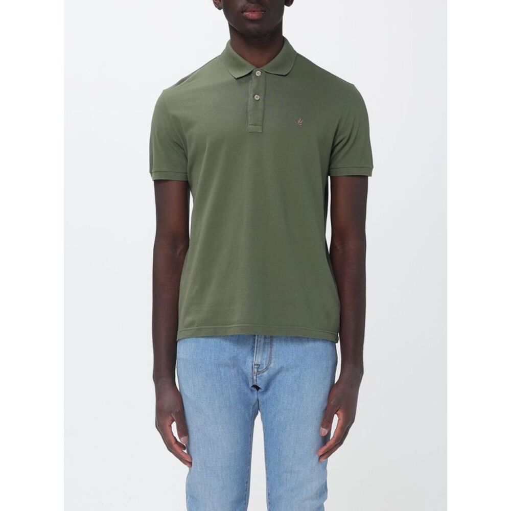 Brooksfield Men Basic Cotton Polo Shirt With Logo Brooksfield